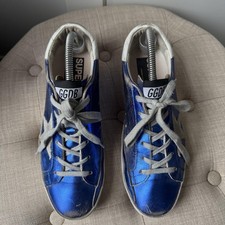 Blue metallic leather Golden